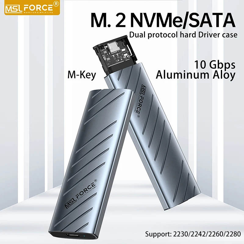 M2 SSD фонарь NVMe 10 Гбит/с SATA корпус USB 3.1 Тип C Внешний Твердый адаптер для 2280/2260/2242/2230