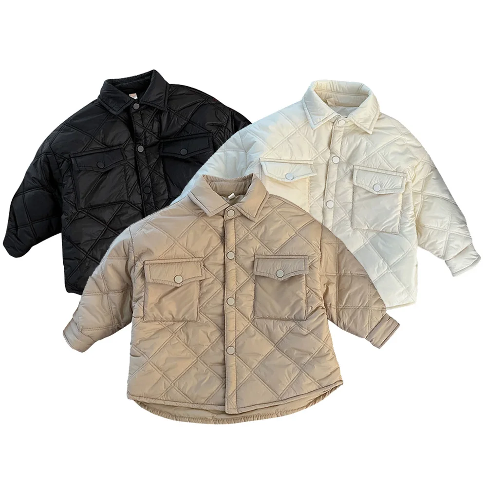 

Korean Winter Kids Jackets for Boys Big Pockets Cotton-Padded Children Girls Coats Autumn Baby Clothes Kids Outerwear Parkas