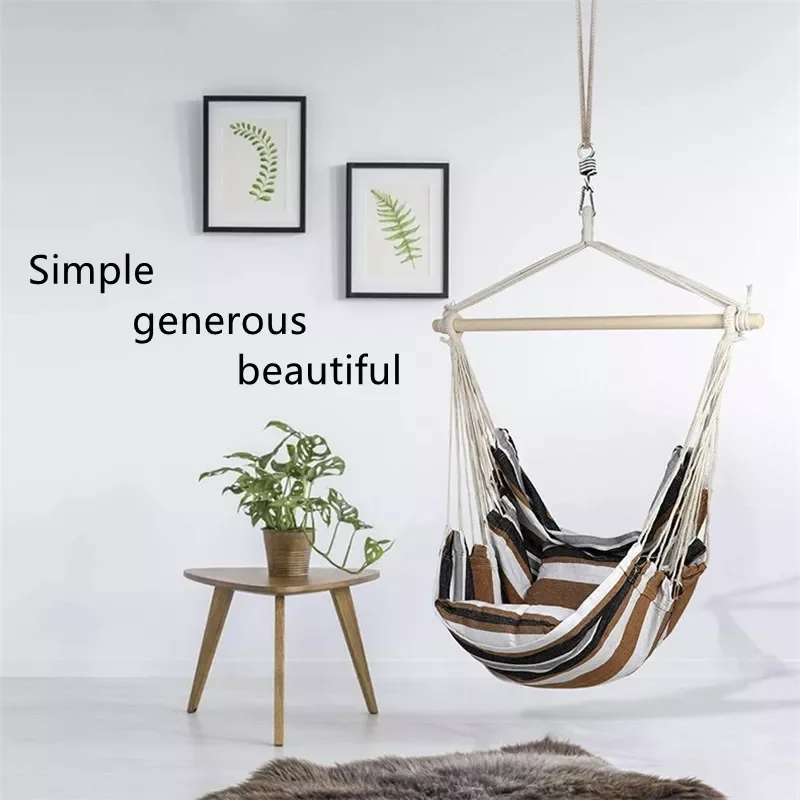 Hammock Portable Garden Hammock Sports Home Travel Camping Swing Canvas Indoor Hanging Bed Chair for Adult Children