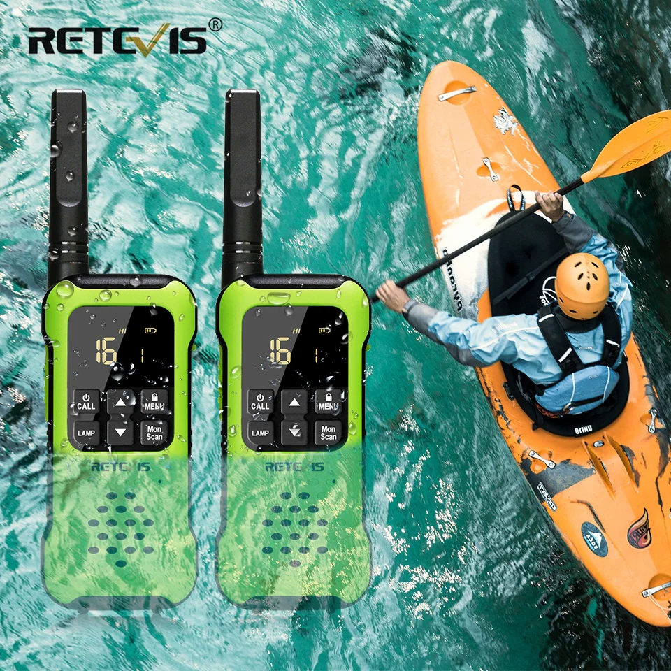 Ceny Retevis RT649P 2 Sztuk Wodoodporny IP67 Pływające Walkie Talkie PMR446 VOX Daleki Zasięg Stacji Radiowej PMR Do Połowów Spływy Kajakowe