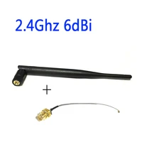 2pcs 2 4ghz 6dbi high gain wifi antenna sma male connector omni directional 2pcs sma female to u flipx connector cable 15cm