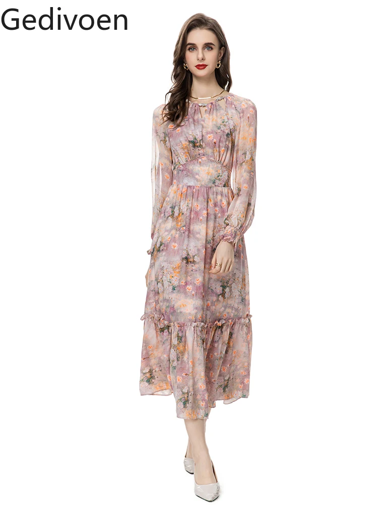 Модные Дизайнерские летние женские платья Gedivoen с круглым вырезом воротником