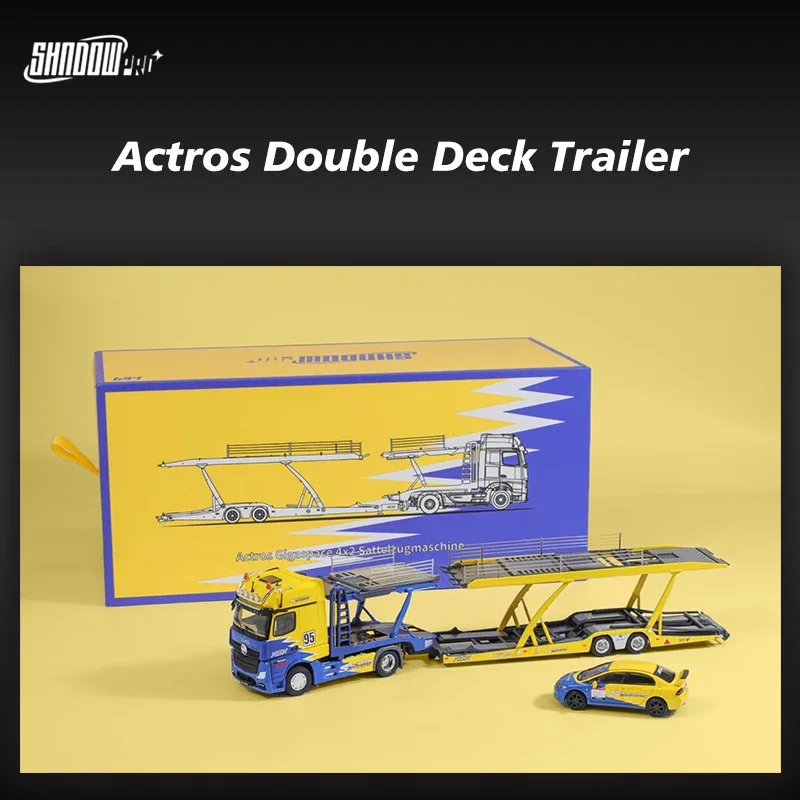 In Stock GCD Shadow Pro 1:64 Actros Double Deck Trailer Spoon Include FD2 Diecast Diorama Car Model Collection Miniature Toys