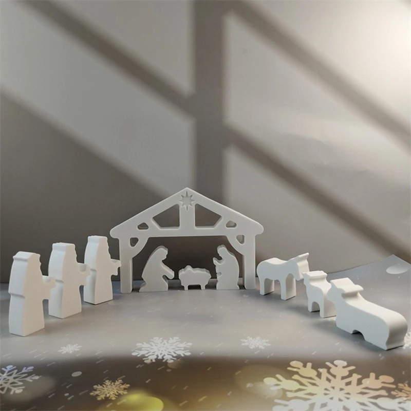 Сцена рождения Иисуса DIY форма рождественские украшения домашний интерьер