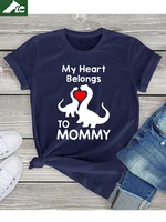 flc brand t shirt for women and kids my heart belongs to mommy letter print t shirt kids women family clothing cotton tops tees
