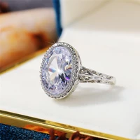 elegant oval crystal stone rings for women fashion wedding engagement accessories female eternity ring statement jewelry