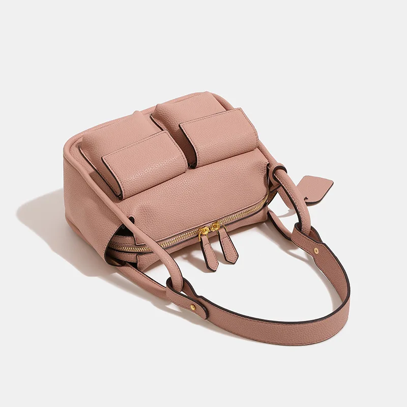 New Women 2023 Stylish Litchi Pattern Soft Pu Leather Shoulder Bag Purses And Handbags Luxury Designer Brand