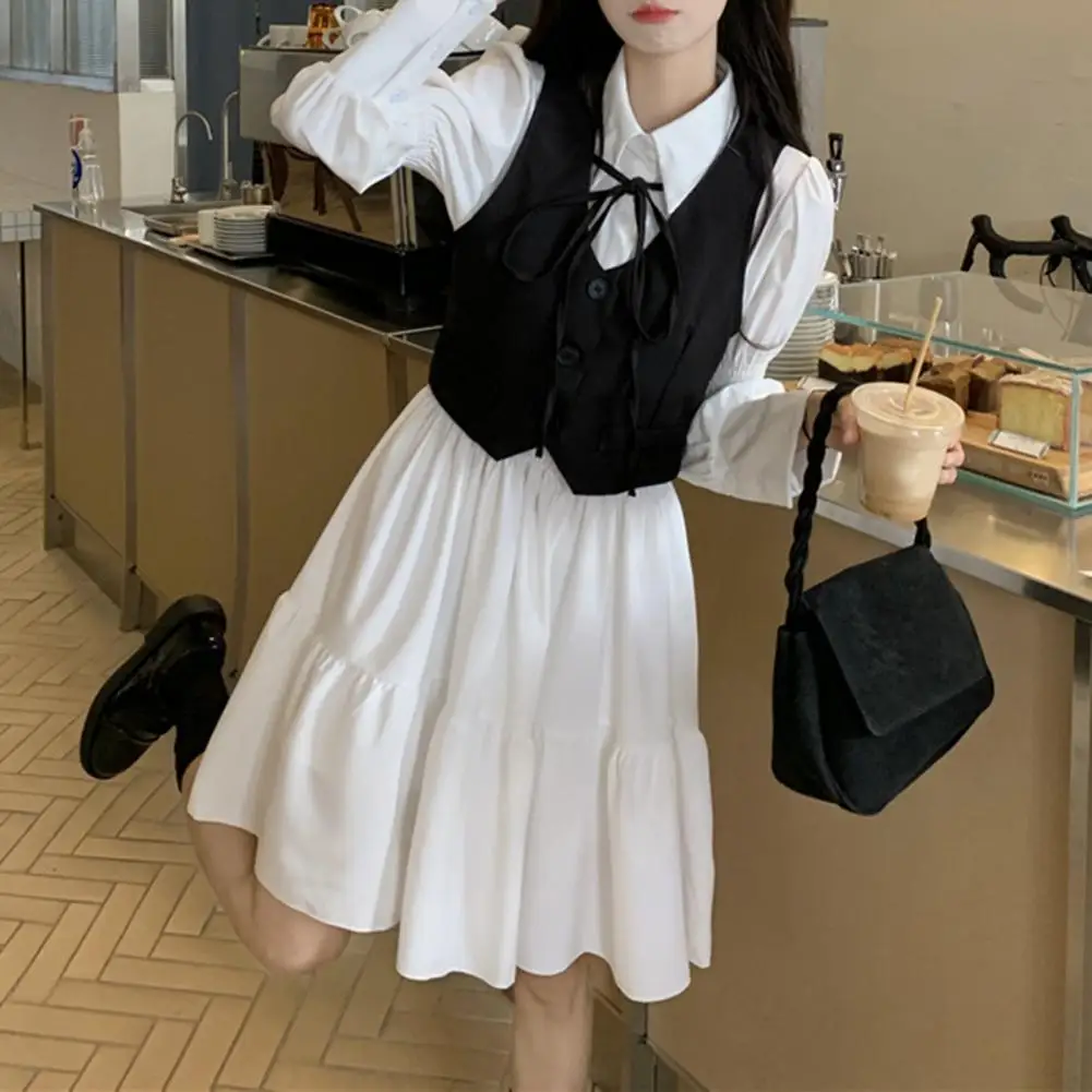 

Женское однобортное платье-блуза в стиле оверсайз, с длинным рукавом, в Корейском стиле, весна-осень 2022