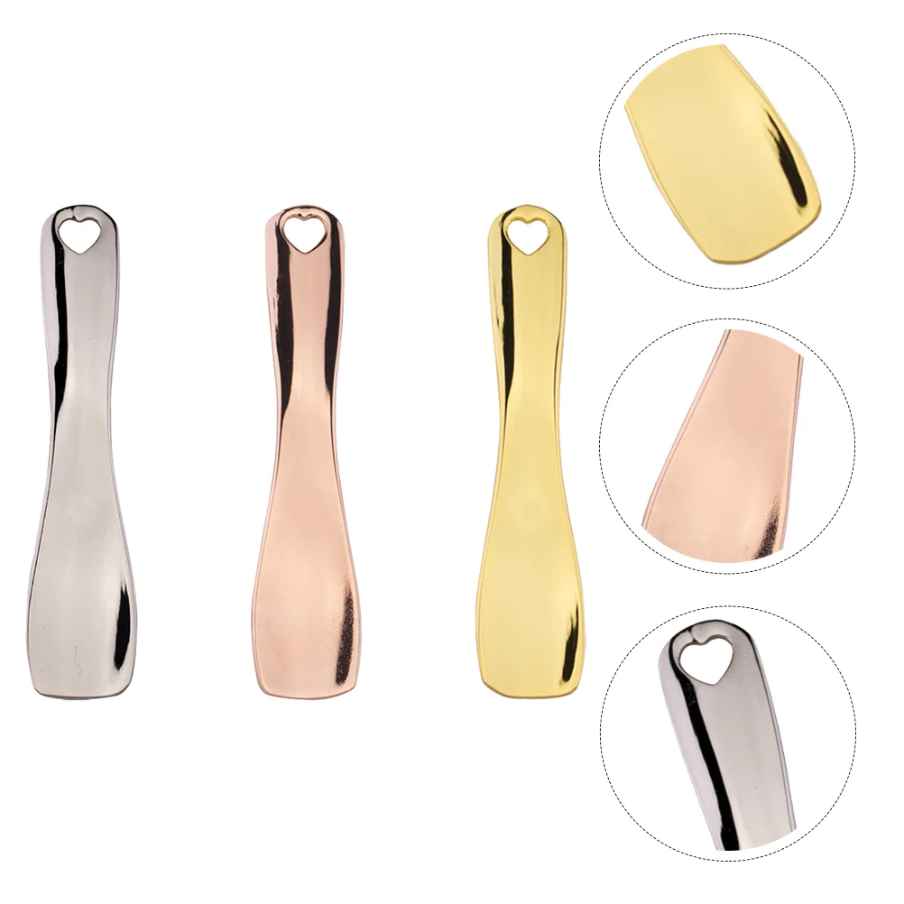 

3Pcs Practical Facial Cream Spoon Facial Mask Spoon Metal Cream Extract Tool
