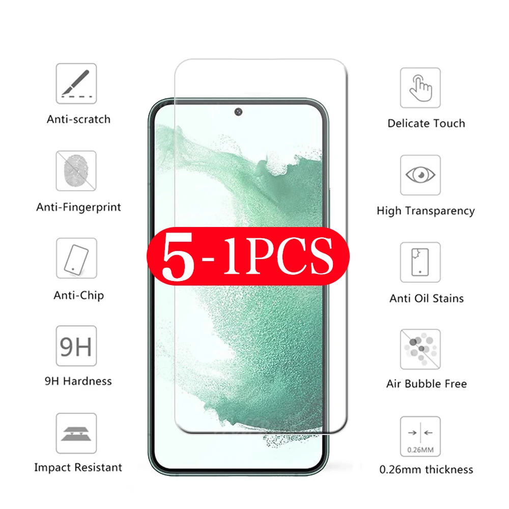 

5-1Pcs Phone Screen Protector for Samsung Glalxy S20 S21 S22 5G Ultra Plus FE S10 Lite S10E S9 S8 Tempered Glass Protective Film