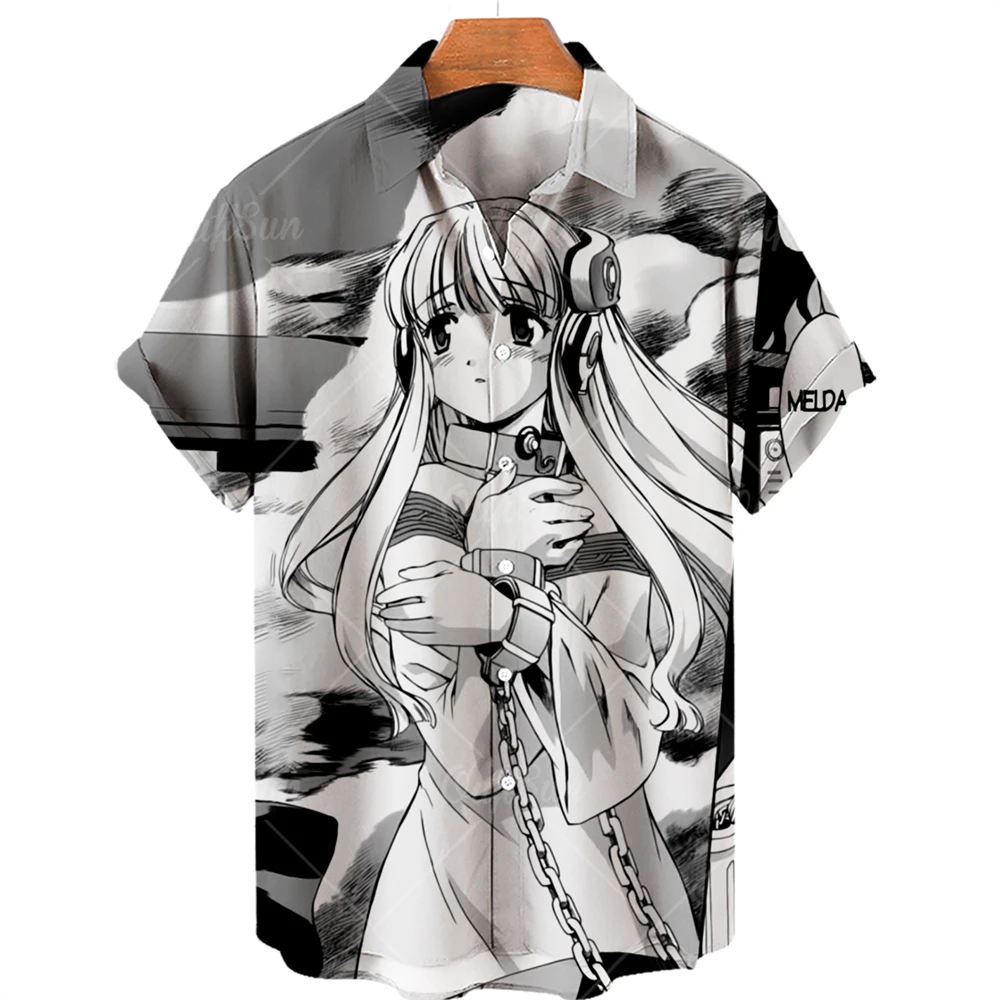 

Summer Plus Size Loose Short 3D Style Printing Japanese Cartoon Pattern Men's Shirt Hawaii Personalized Customization