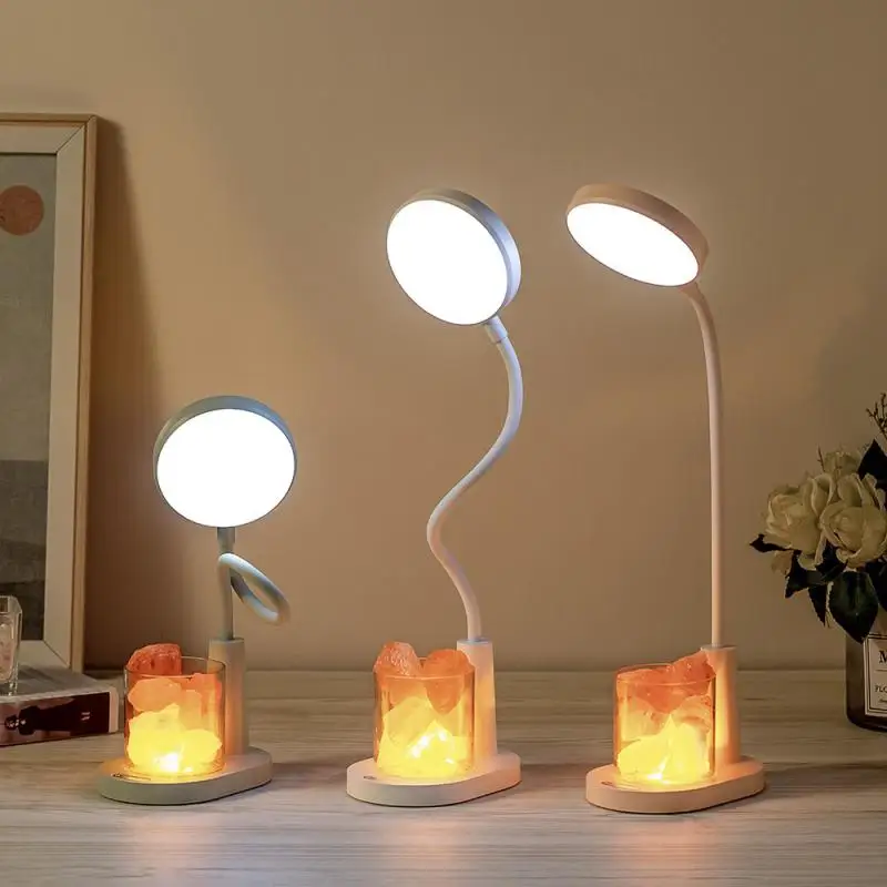 

Led Lights Convenient And Practical Crystal Salt Stone Radiation Free Lovely Design High Quality Lamp Beads Desk Lights Portable