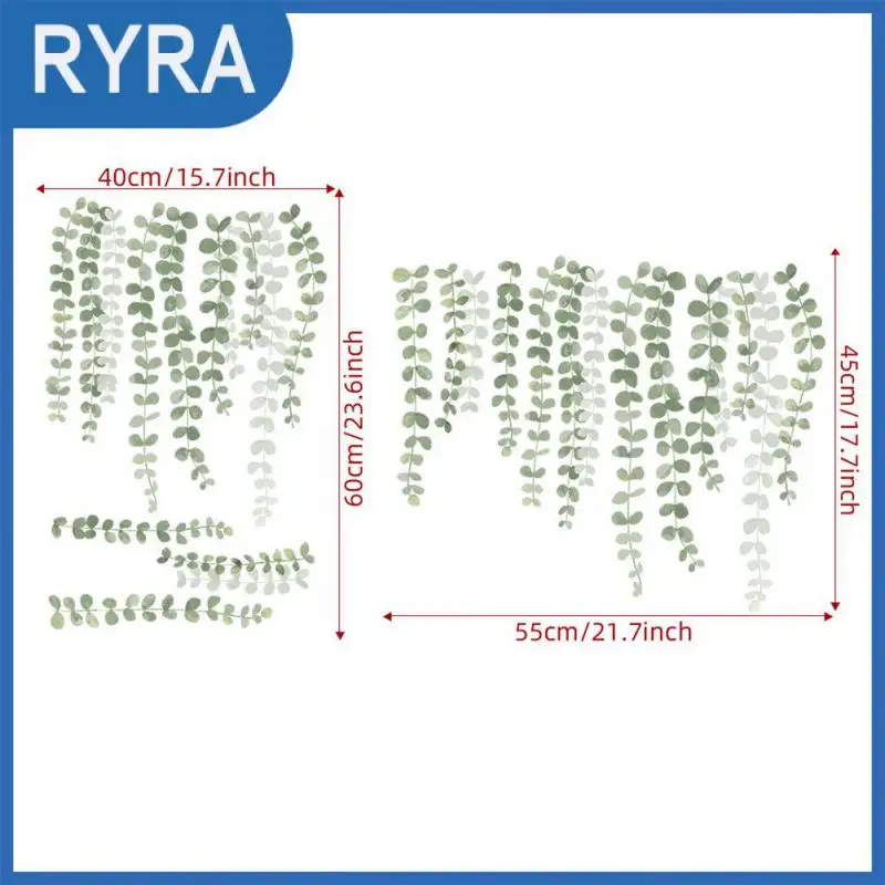 

Green Plants Wall Sticker Living Room Bedroom Background Window 3D Plants Leaves Poster PVC Window Wall Sticker Home Decor