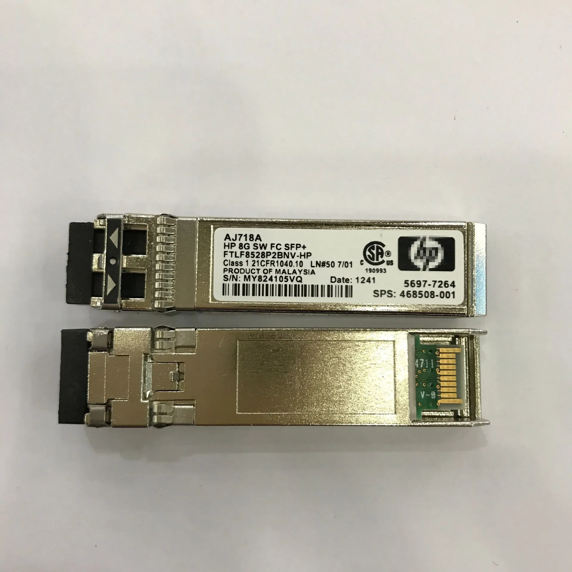 

HP AJ718A HP 8G SW FC SFP+ FTLF8528P2BNV-HP 5697-7264 468508-001 8G 850NM SFP+ Optical Transceiver hp 8g sfp+ fiber switch