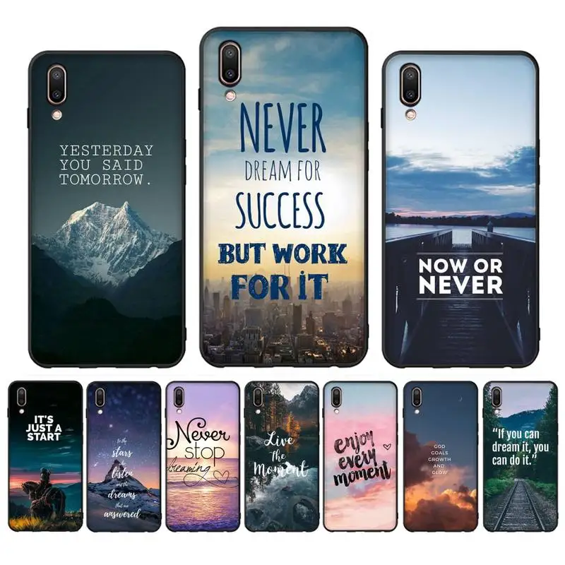 

Sentence Quotes Phone Case for Vivo Y91C Y11 17 19 17 67 81 Oppo A9 2020 Realme c3