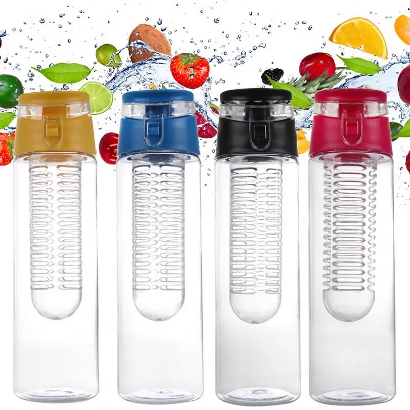 

700/800 ml Portable Infuser Water Bottle Sports Lemon Juice Bottle Flip Lid for kitchen table Camping travel outdoor
