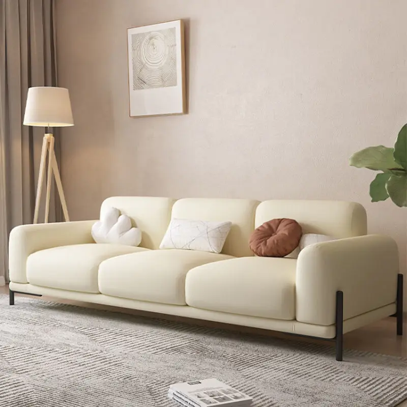 

Моющийся диван с прямым рядом, маленький диван для семьи, простая Скандинавская итальянская гостиная, для двух человек, твердая древесина, молочная ткань, художественный песок