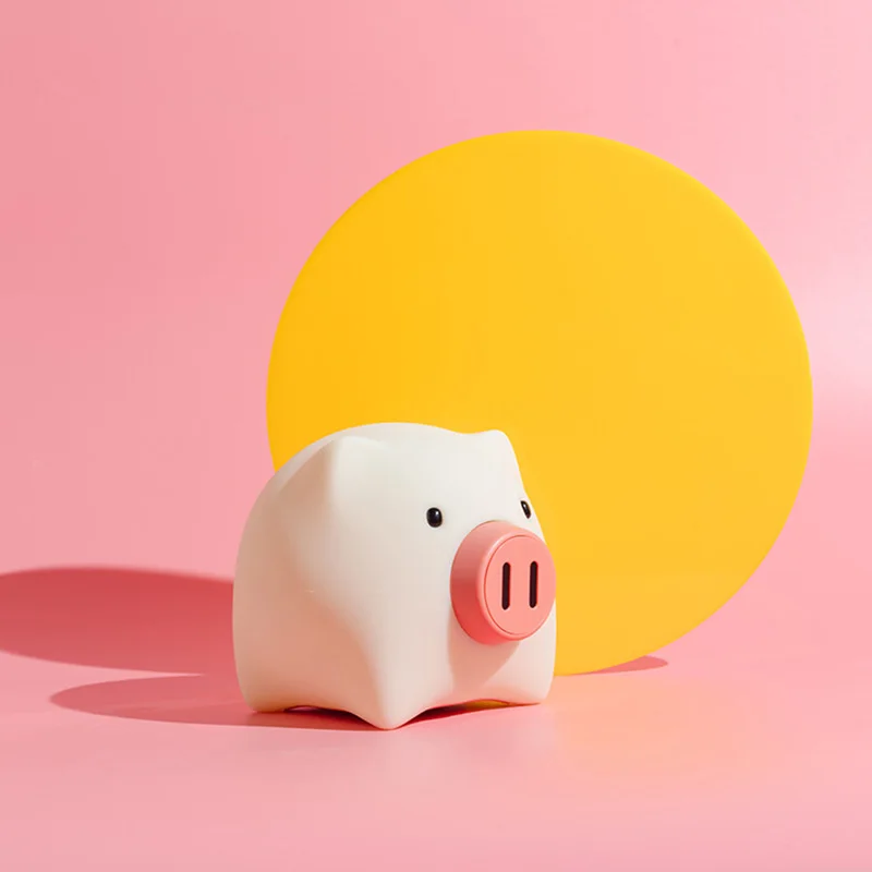 

Cute Pig Silicone Night Light for Baby and Kids Rooms LED Rechargeable Mini Lamp Birthday Gift for Women and Children