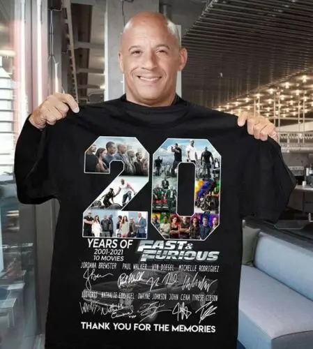 

20 Year Of Fast And Furious 2001-2021 Fast&Furious Thank You For The Memories T-Shirt Cotton Men Shirt Unisex Tees womens
