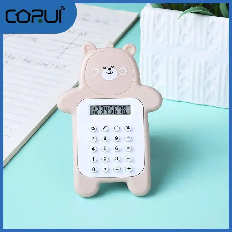 

Easy To Carry Calculator Student Counter Bear Shape Mini Calculator Portable Accounting Tool For School Students Cute Creative