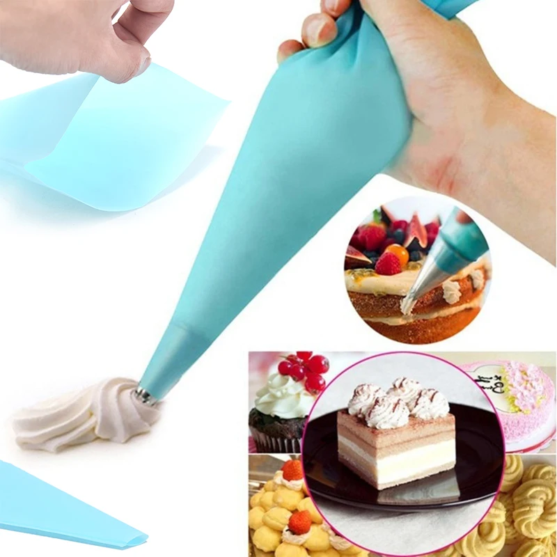 

Reusable Silicone Icing Piping Cream Pastry Bag DIY Baking Cake Decoration Tool