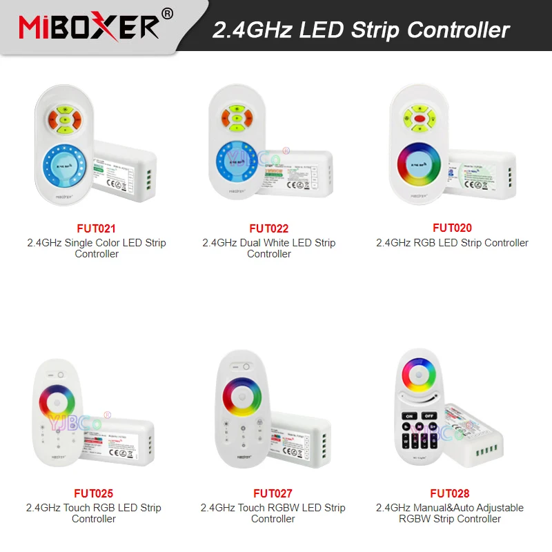 Miboxer monochrome Single color/CCT/RGB/RGBW 2.4G LED Controller 12V 24V wireless Remote Light dimmer Switch for LED Strip,Lamp