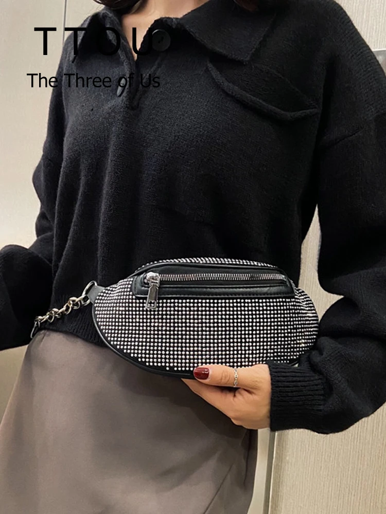

Luxury Diamond Women Fanny Pack Designer Sparkly Waist Bag Trendyol 2022 Belt Bags Crossbody Chest Bag Female Banana Hip Purse