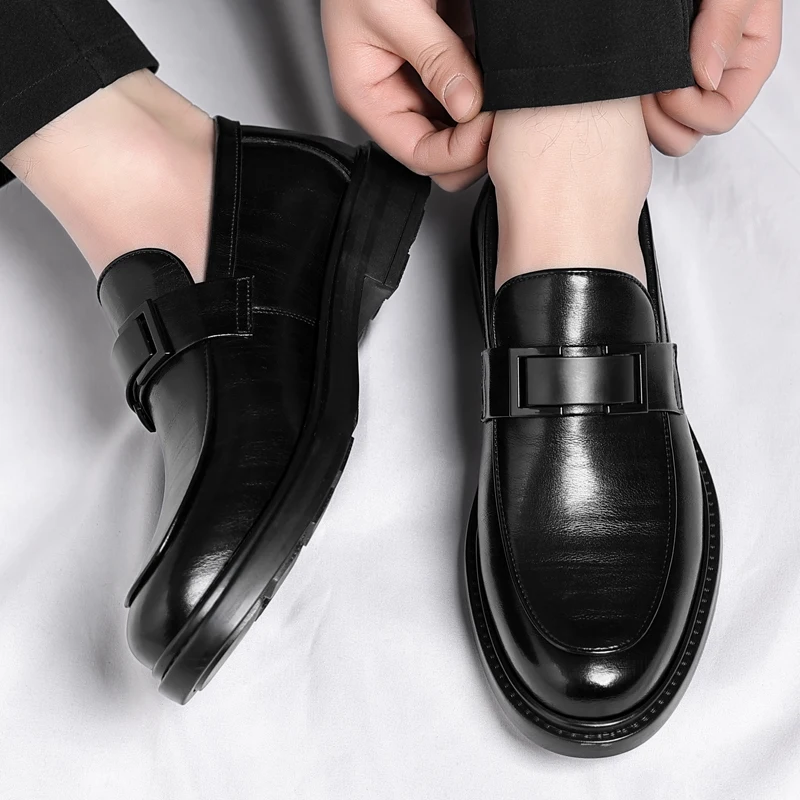 Мужские деловые кожаные туфли модная Минималистичная деловая повседневная