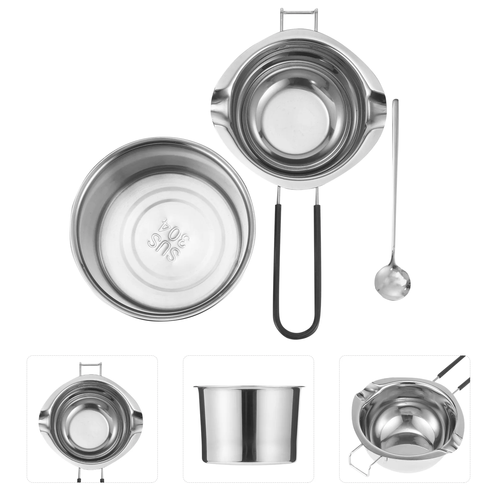 

1 Set 3pcs Practical Durable Chocolate Melting Pot Stainless Steel Boiler for Home
