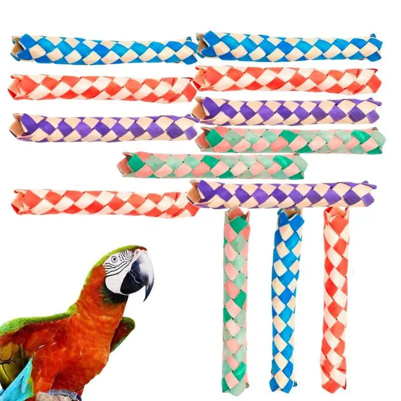 

Parrot Chewing Toy Large Parrot Chew Toys For Budgies Conure Cockatiels Colorful Colored Braided Tube Durable Bird Toys