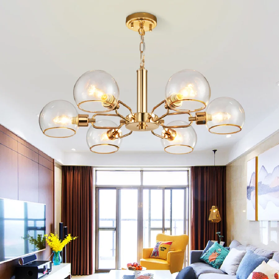 

LukLoy Glass Decoration Living Room Chandelier Modern Led Minimalist Creative Personality Lamp Lighting Restaurant Chandelier