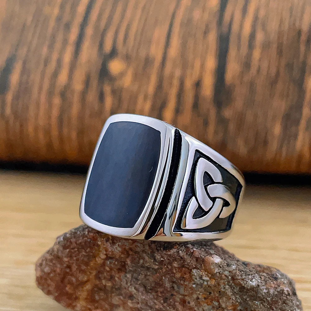 

316L Stainless Steel Nordic Viking Trinity Rings Fashion Punk Hip Hop Vinyl Ring for Men Women Party Jewelry Gift Wholesale