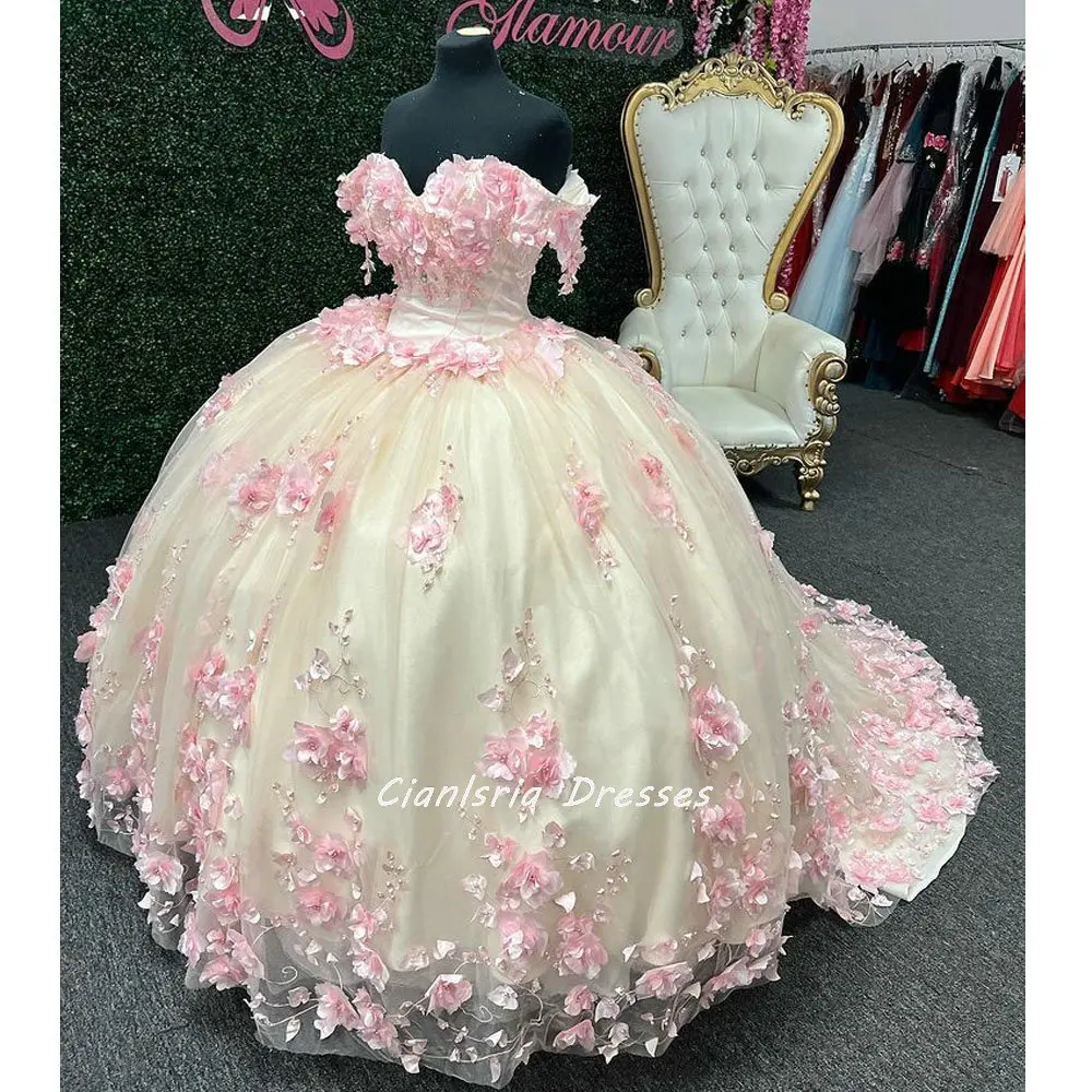 

Женское бальное платье ручной работы, розовое платье с цветочным рисунком, открытыми плечами и шалью, блестящее праздничное платье 15