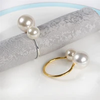 1pc creative personality napkin ring the toast button ring napkin western buckle napkin ring pearl meal u shaped button ring