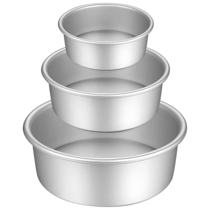 

3Pcs Cake Pan Set,Nonstick Leakproof Round Cake Mold With Removable Base For Cake Baking Birthday(4 Inch 7 Inch 8 Inch