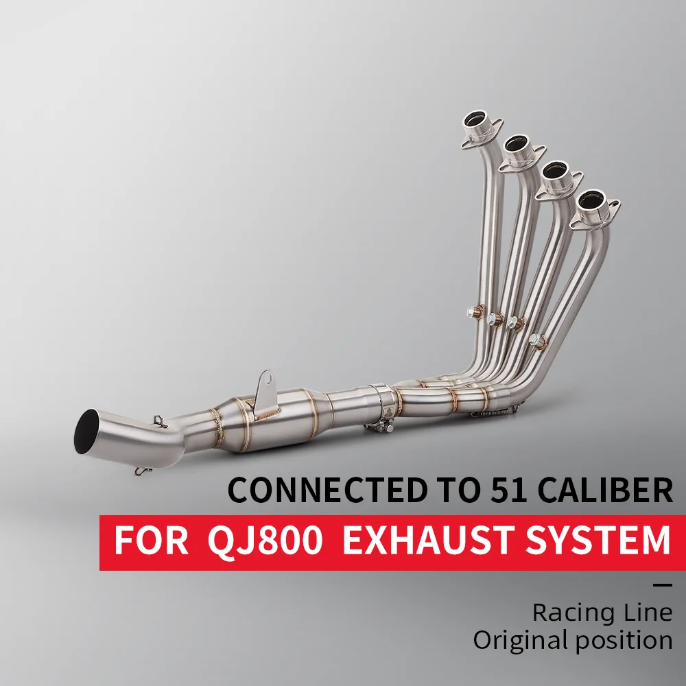 Фото Для мотоциклов QJMOTOR QJ800GS-G QJ 800GS SRK800RR SRK 800 RR 2023: выхлопная система с глушителем 51 мм и передней соединительной трубой №3