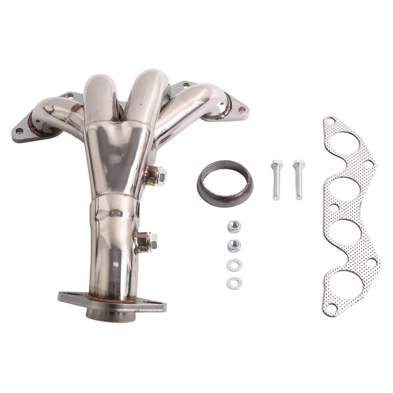 Stainless Race Manifold Header Exhaust With Gasket For Honda Civic EX 2001-2005 1.7L SOHC D17AXQ