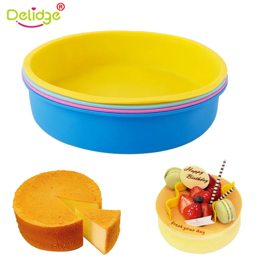 

Large Round Silicone Cake Mold 3D Muffin Making Tray Toast Bread Baking Mould DIY Cake Decorating Tools