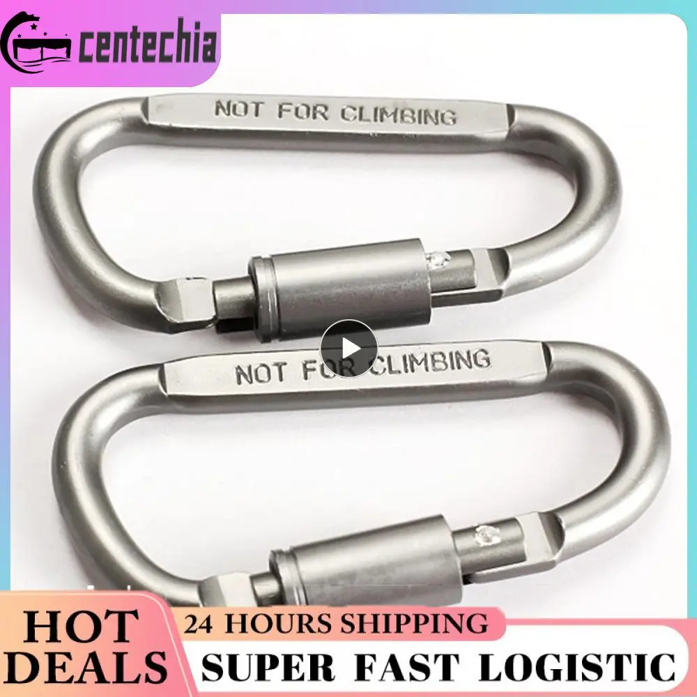 

1~10PCS Camping Climbing Equipment Aluminum alloy Survival D-ring Locking Carabiner Clip Set Screw Lock Hanging Hook Buckle