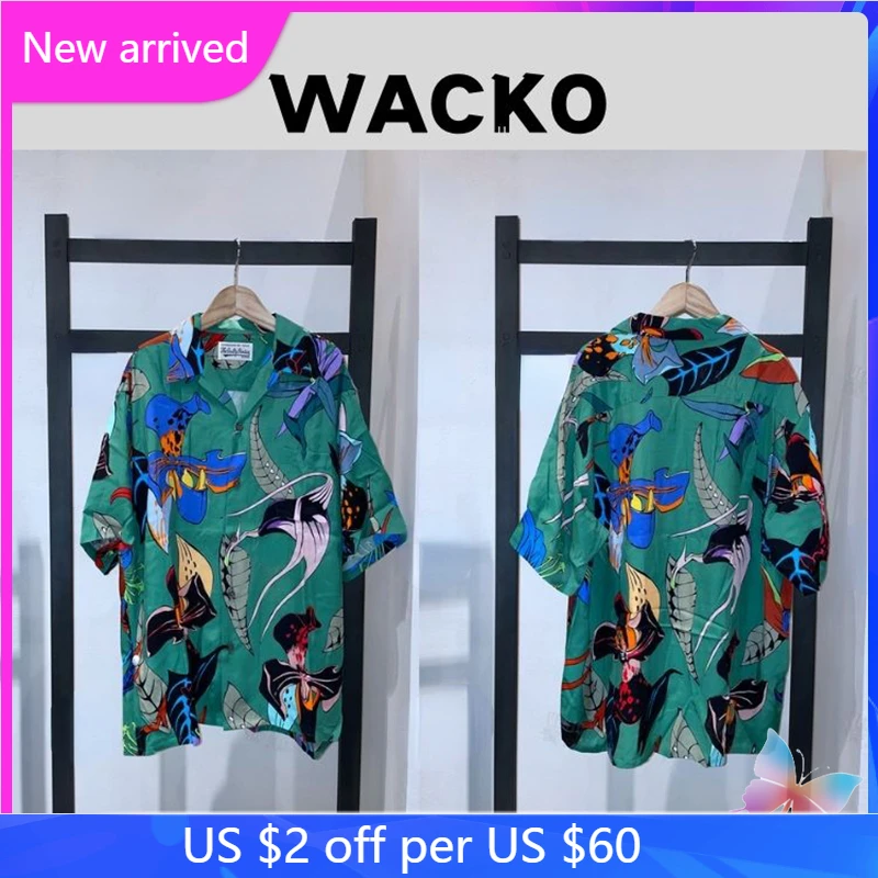 

22SS Wacko Shirts High Street Men Women Loose Hawaiian Short Sleeve Shirt