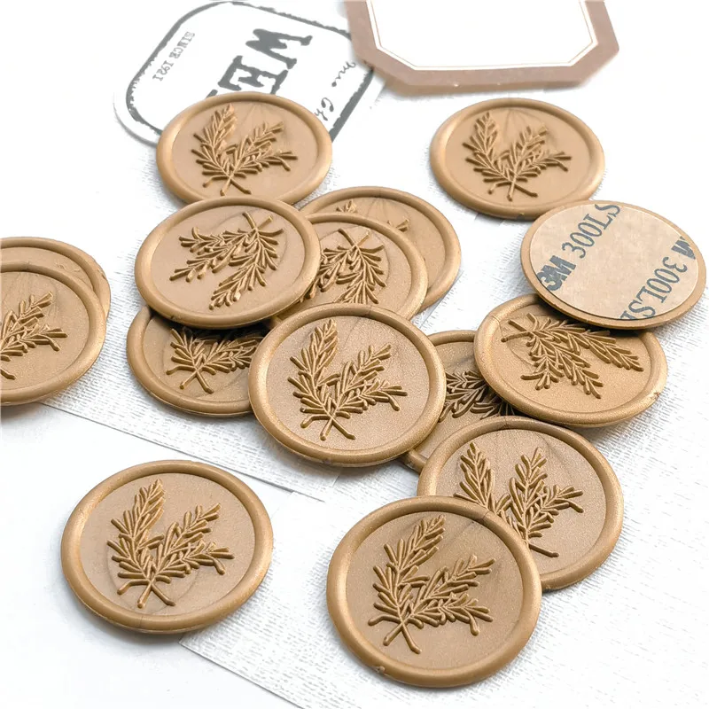 Rosemary Self Adhesive Wax Seal Stickers Leaf Envelope Sealing wax Stickers,Custom Wax Stickers Wax Seal Wedding Stamp Stickers