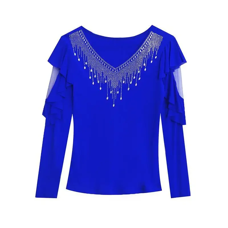 Осень 2024 новый женский модный универсальный топ с длинными рукавами