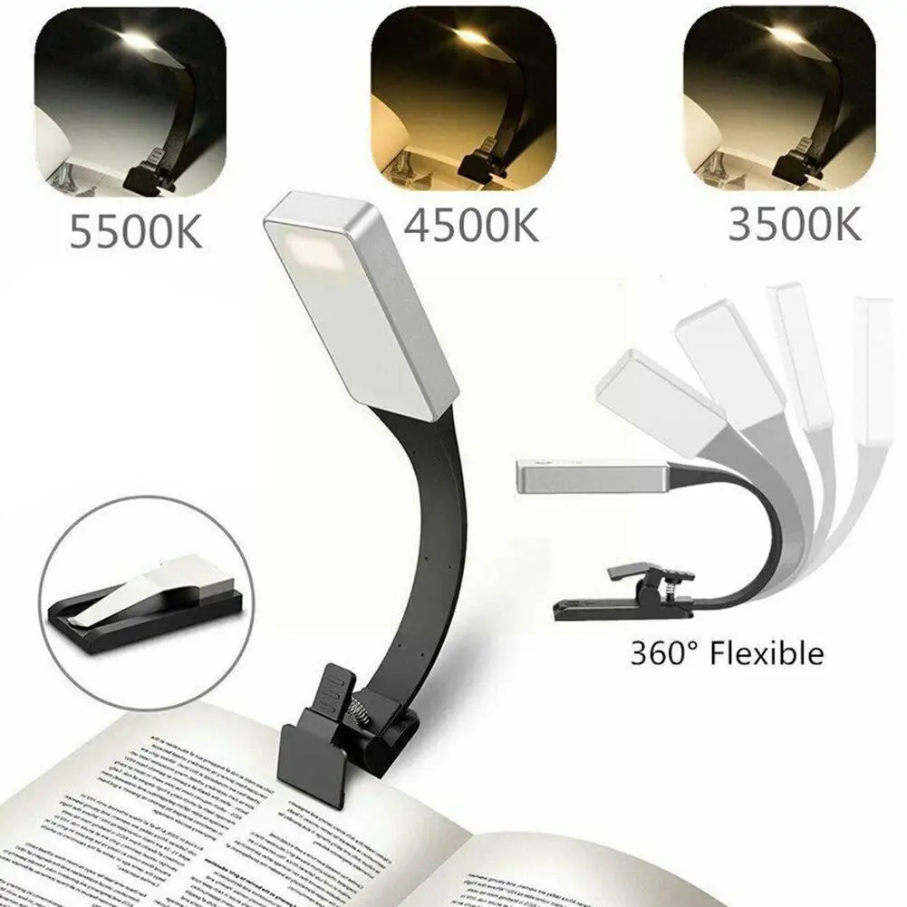 

Led Usb Rechargeable Reading Book Light With Detachable Readers Lamp Light Portable Clip Ebook Flexible Lamp Night Bedroom B9g0