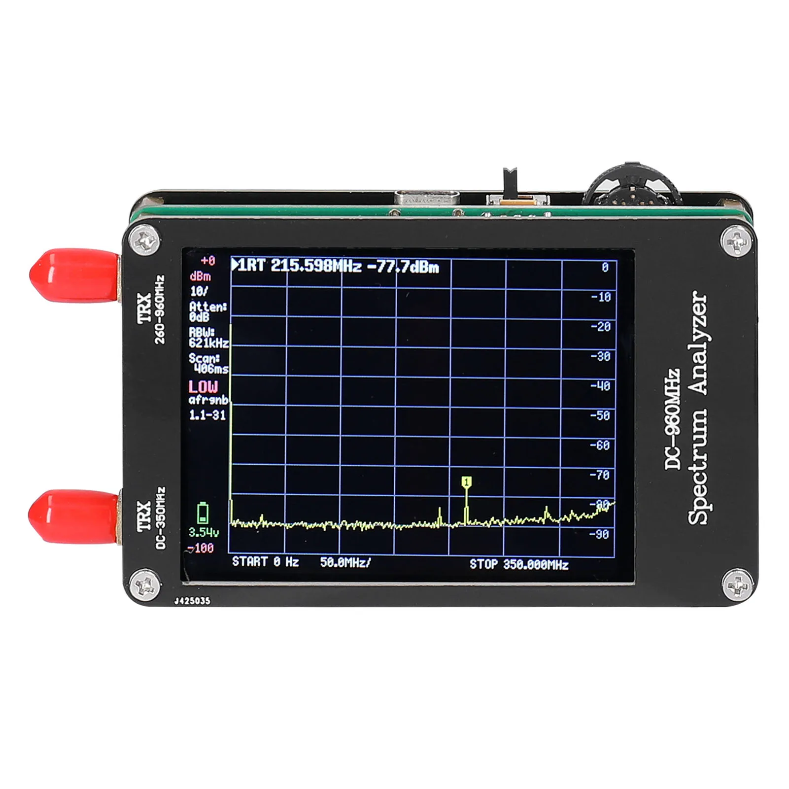 

Frequency-ranges Mode Operation Input 2 Display Analyzers 4 Spectrum 2.8inch With 100khz-350mhz/260-960mhz Rechargeable