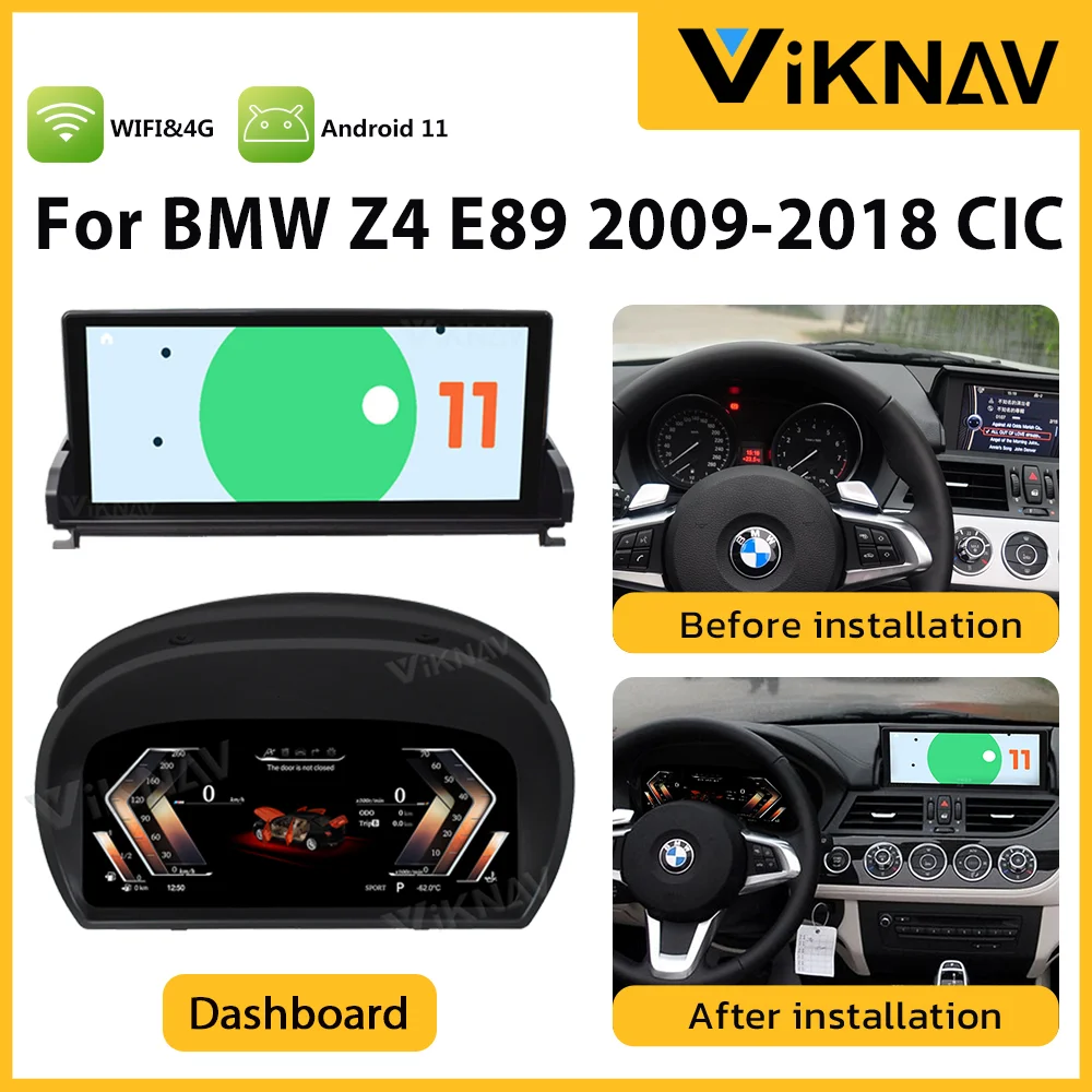 

Автомобильный радиоприемник 12,3 дюйма 128G Android для BMW Z4 E85 2002-2009 Система GPS навигация цифровой спидометр приборная панель