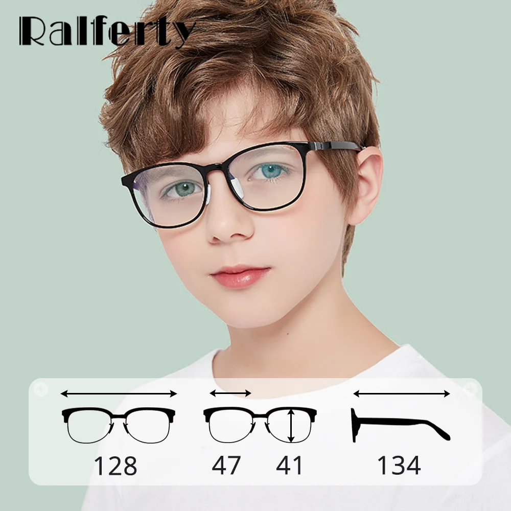 Ralferty Non-slip Eyeglass Frame Kids Blue Light Glasses Transparent Clear Optic Prescription Children's Glasses D5111