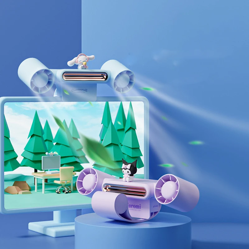 

Милый аниме Sanrio Cinnamoroll Kuromi компьютерный подвесной вентилятор для экрана мультяшный милый Настольный маленький вентилятор с зажимом для задней панели тихий маленький вентилятор