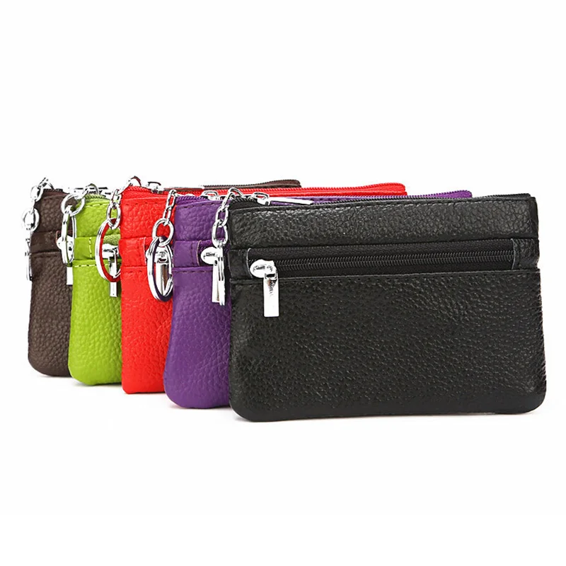 

Plus And Popular Small Leather Coin Wallet Package Size Back Bus Purse Genuine Front Pocket Zipper Card Double Key