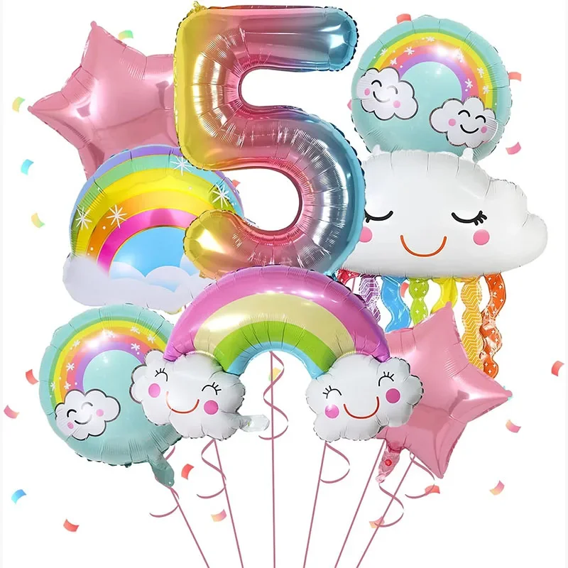 

8 Упаковок 32-дюймовых Фольгированных Шаров С Градиентным Дизайном Цифр