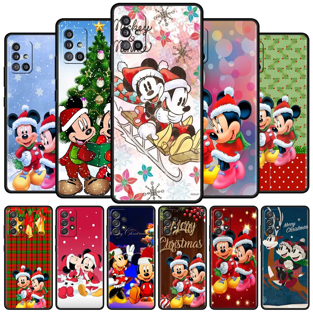 

Cover For Samsung Galaxy A52 A12 A51 A71 A32 A21s A22 A53 A23 A13 A03 A02 A41 A33 A11 A72 A73 Phone Case Christmas Mickey Minnie